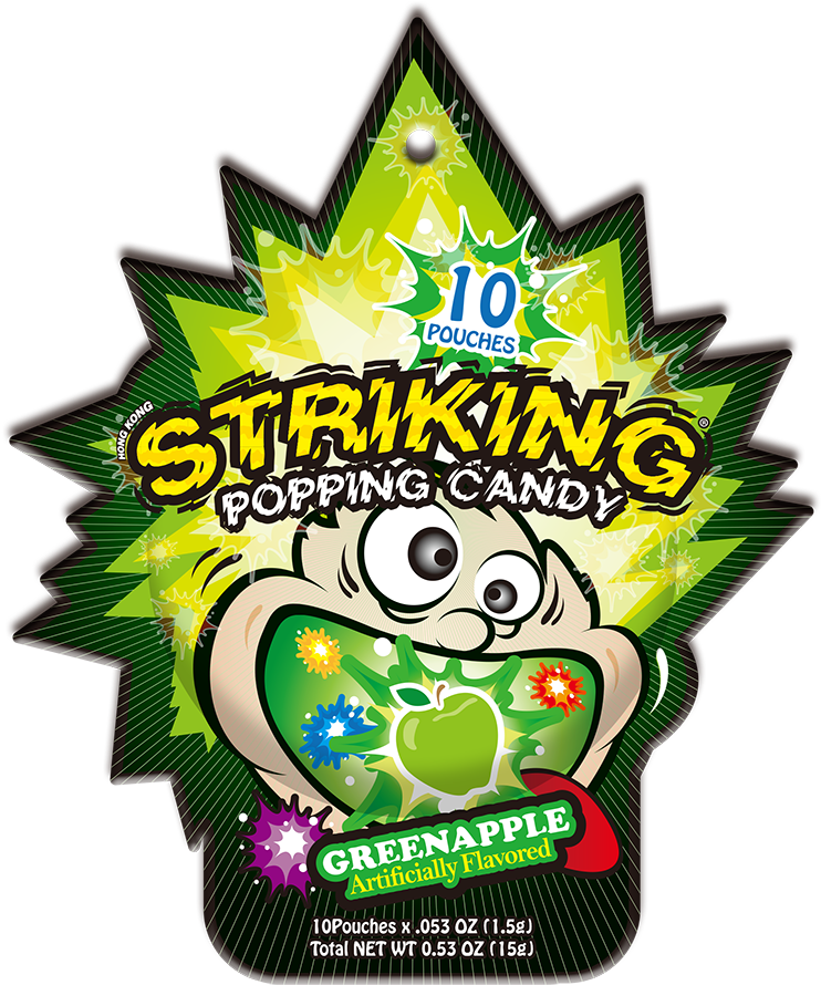 Striking Popping Candy Green Apple (800x961), Png Download