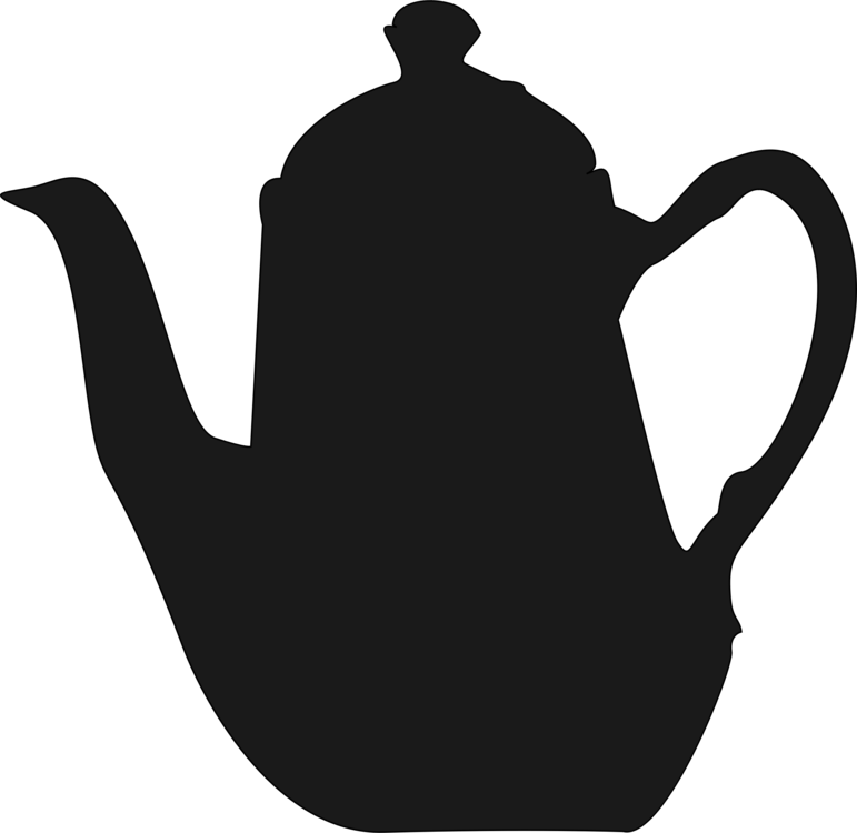Teapot White Tea Cup Black Tea - Tea Pot Silhouette Png (771x750), Png Download