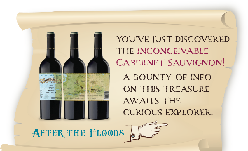 Cabsauv-scroll - Wine Bottle (850x517), Png Download