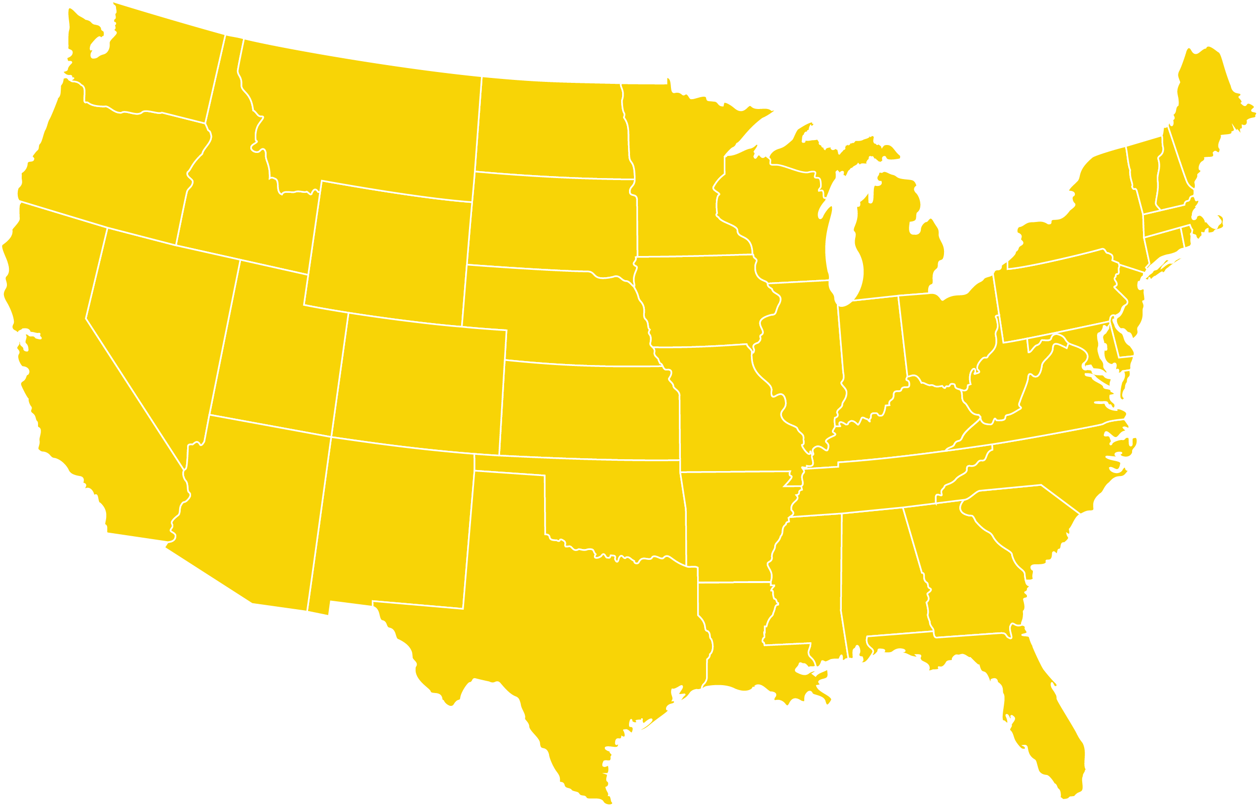 Map Of The Us That Shows Retailer Locations For Sprint - Usa Png Map White (3300x2550), Png Download