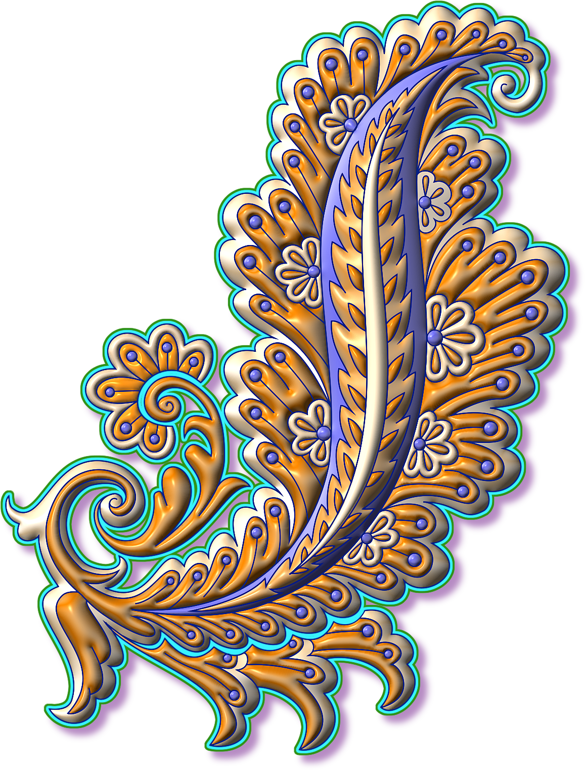 Based On My Paisley Feather Design - Illustration (1157x1521), Png Download