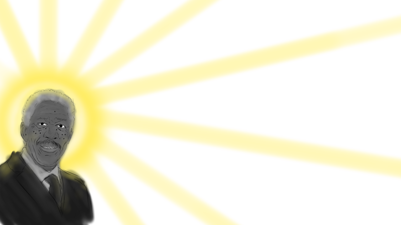 Katzerlsart Morgan Freeman Funny Katzerlsboredart - Masque (1280x720), Png Download