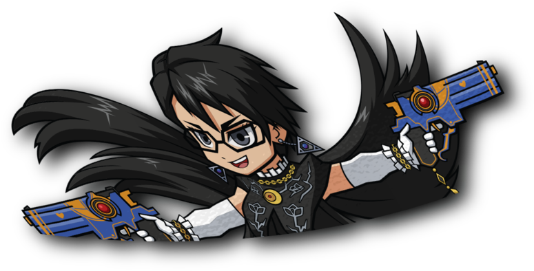 Bayonetta Half Sticker - Cartoon (1280x1280), Png Download