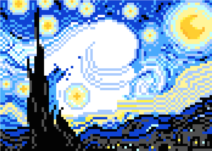 Starry Night - Graphic Design (970x650), Png Download