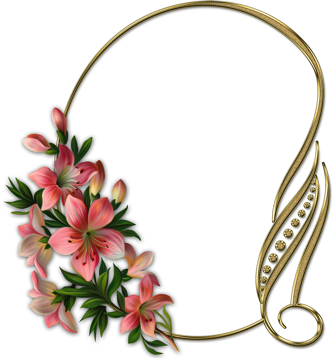 Marcos De Flores Para Fotos Con Lirios Coloridos En - Marcos Para Fotos Png (1500x1500), Png Download