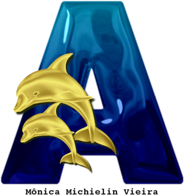 Alfabeto Dois Golfinhos Dourados Png - Common Bottlenose Dolphin (700x700), Png Download