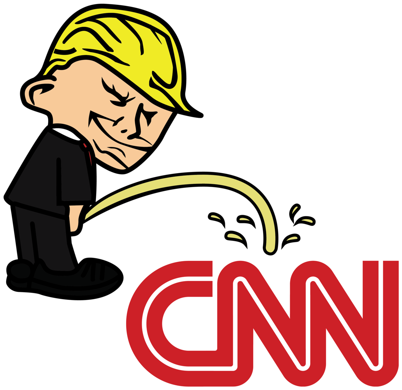 Pi$$ing Trump Badboy Cnn Clear Sticker - Trump Bad Boy Stickers (1295x1257), Png Download