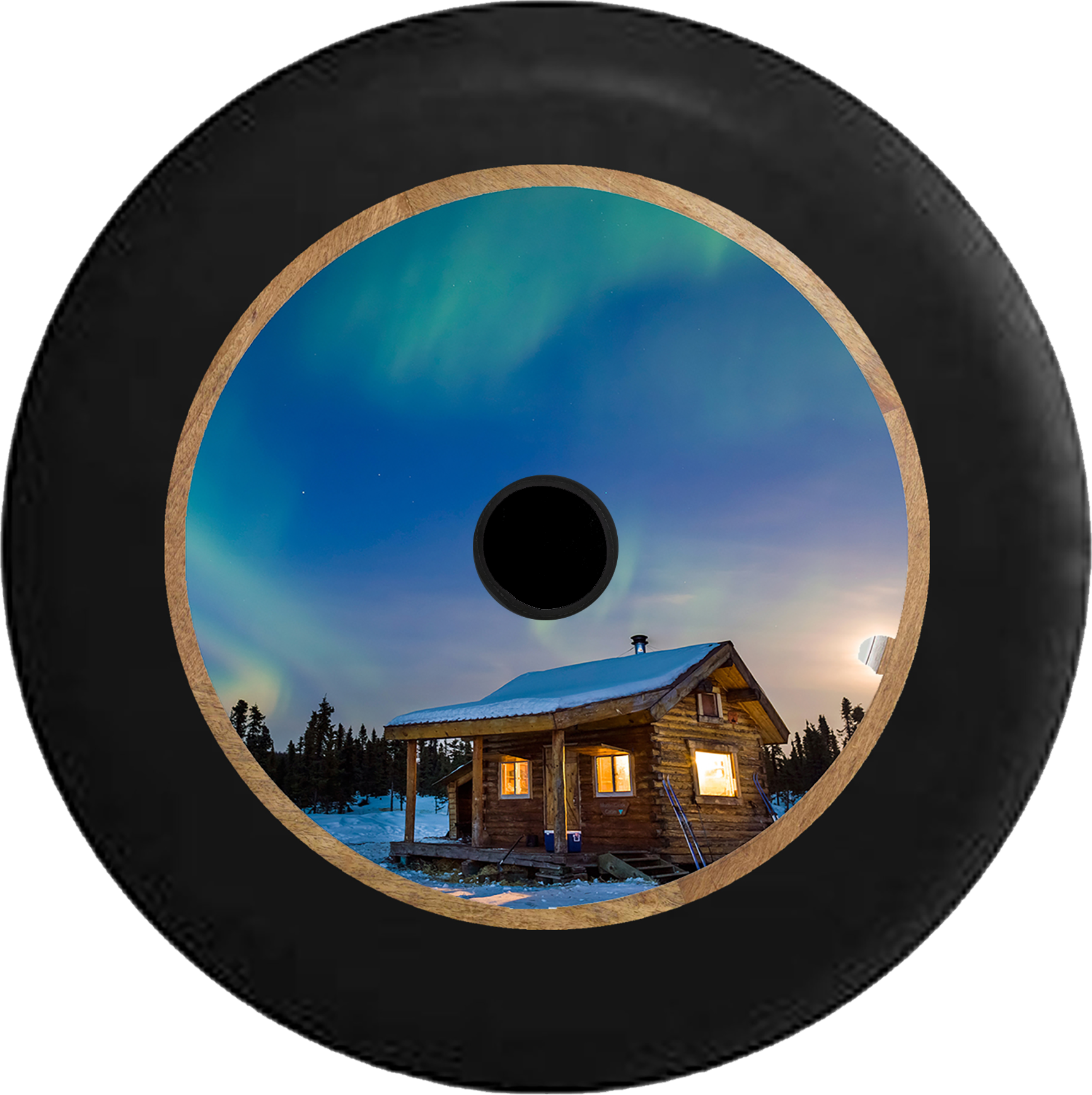 Jeep Wrangler Jl Backup Camera Alaska Sky Behind Cabin, - Wallpaper (1732x1737), Png Download