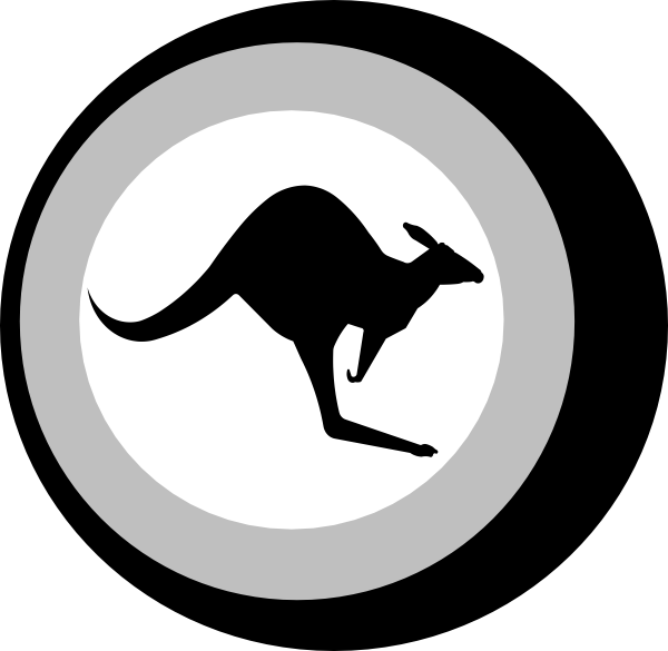 Kangaroo Ball Clip Art - Australia Kangaroo Sign Clipart (600x585), Png Download