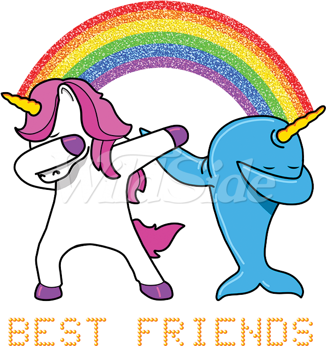Best Friends Unicorn & Narwhal - Cartoon (675x675), Png Download