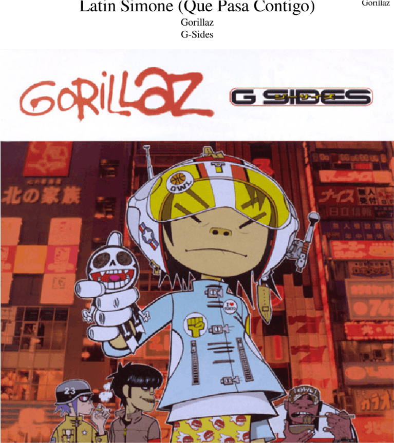 Latin Simone - Gorillaz G Sides Vinyl (850x1100), Png Download