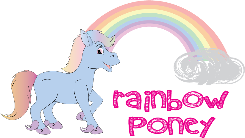 Rainbow Poney Rainbow Poney - Cartoon (864x864), Png Download