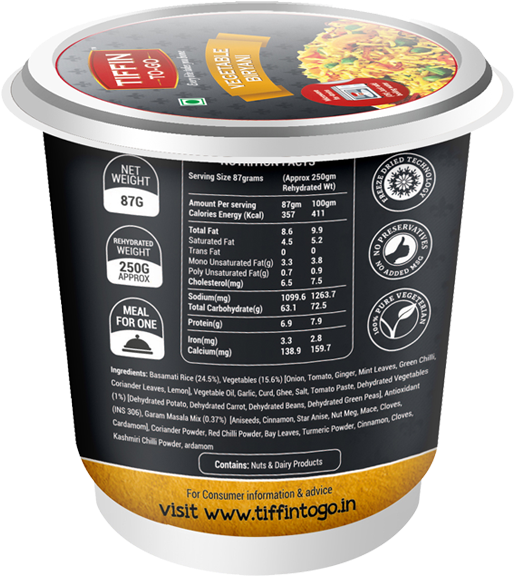 Vegetable Biryani - Instant Noodles (650x700), Png Download