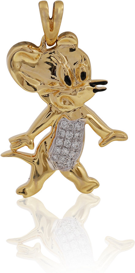 Charming 'jerry' Gold Pendant - Figurine (1000x1000), Png Download