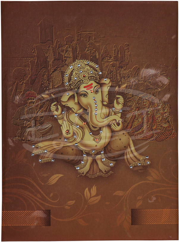 Home Hindu Wedding Cards Offset Hindu Wedding Card - Carving (1624x950), Png Download