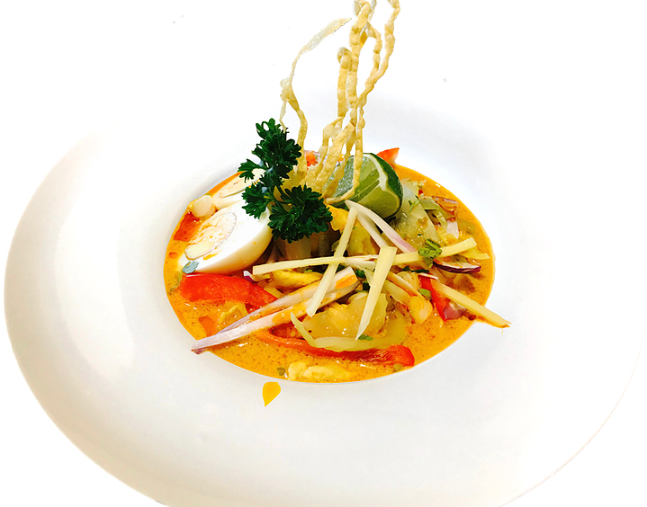 Khao Soi, A Traditional Thai Dish With Dry Noodles - Yellow Curry (719x564), Png Download