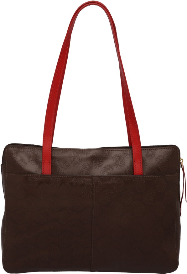 Womens Sitar Leather Zipper Closure Shoulder Bag - Tote Bag (640x960), Png Download