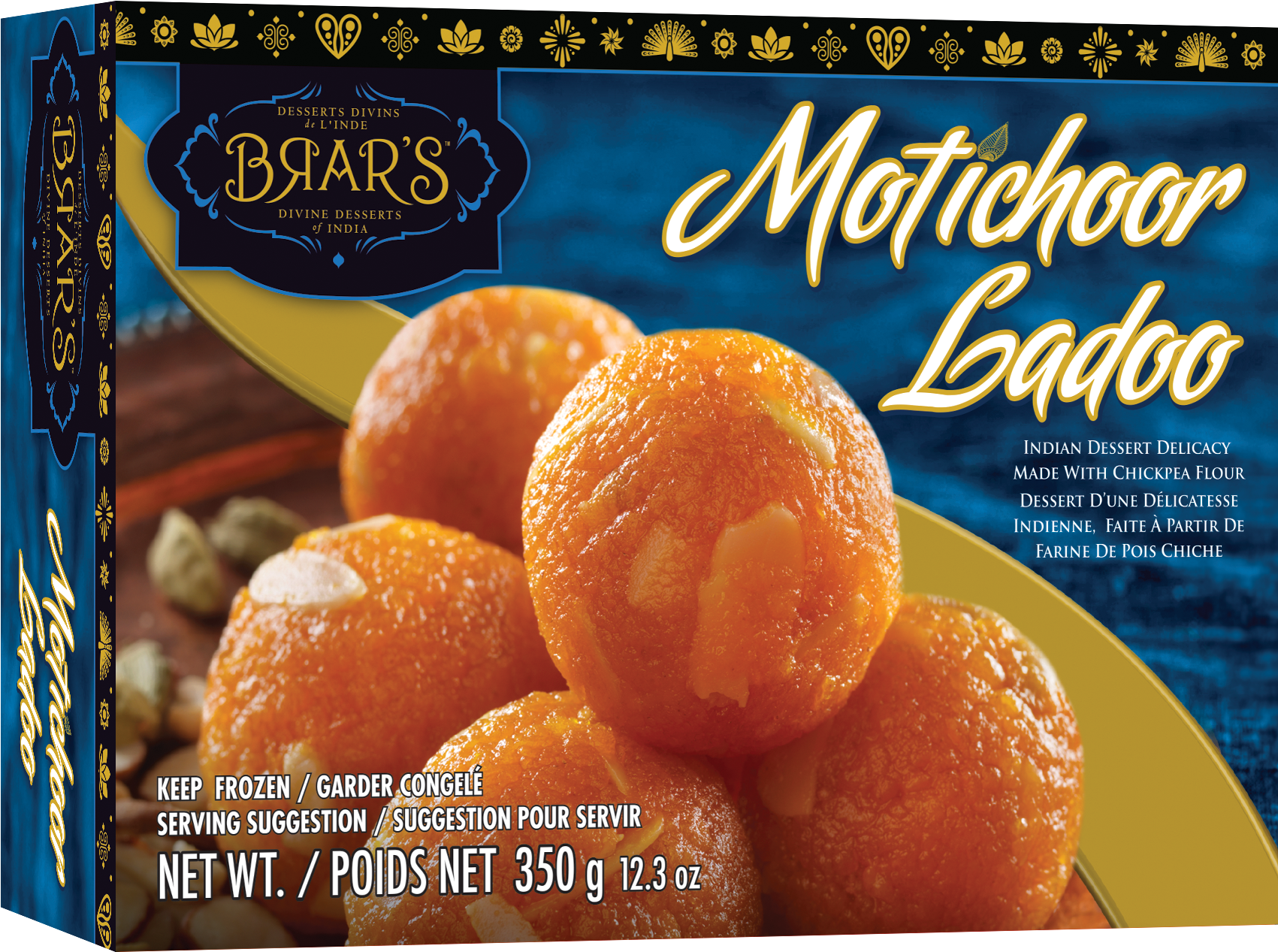 Motichoor Ladoo - Kaju Katli Box Design (1821x1446), Png Download