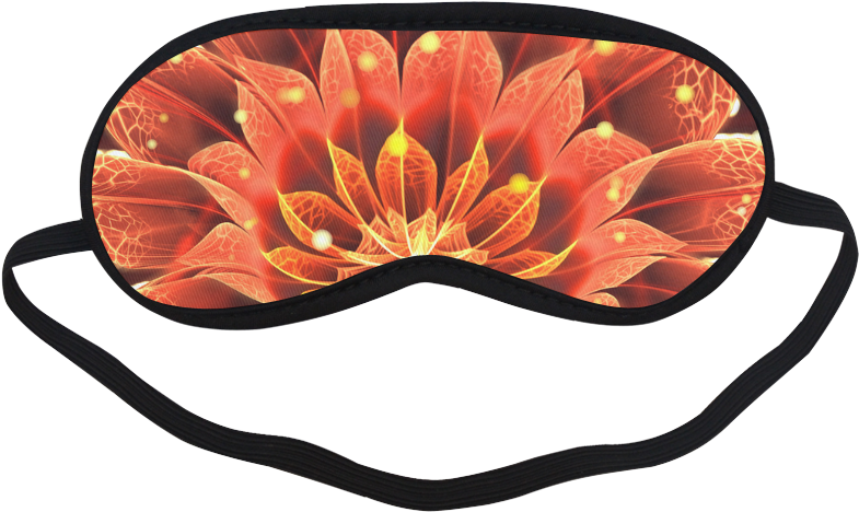 Fractal Sleeping Mask Red Dahlia Fractal Flower With - Clipart Sleeping Mask Png (1000x1000), Png Download