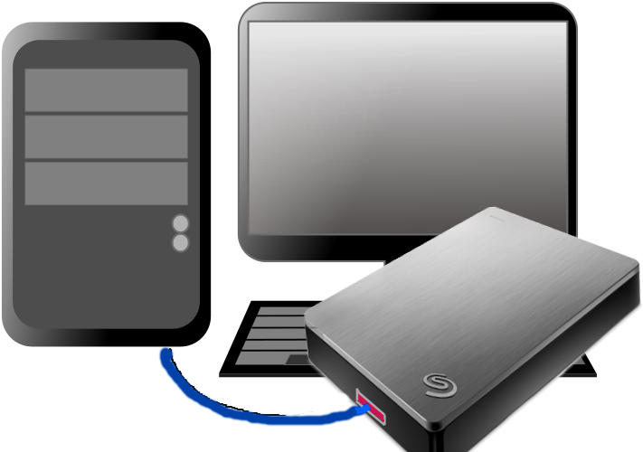 External Hd Protected - Computer Clipart Png (800x566), Png Download