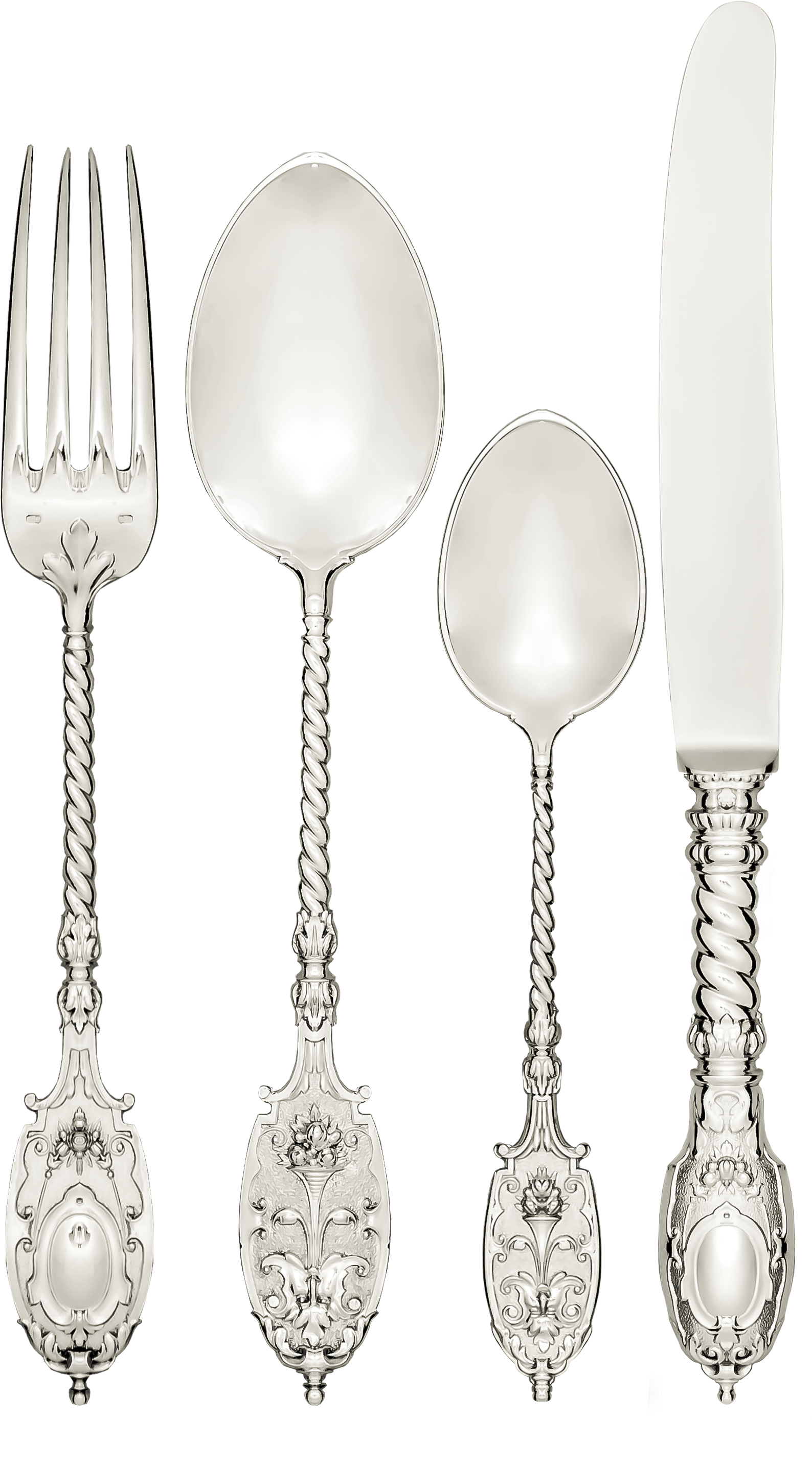 Jarosinski & Vaugoin Hand Forged Silver Cutlery Design - Silver (2000x3000), Png Download