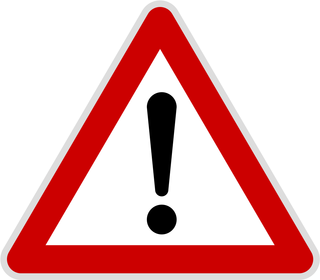 File - Exclam Icon - Svg - Danger Signs (1138x1024), Png Download