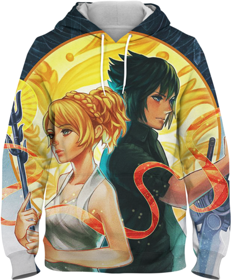 Noctis, Lunafreya Together 3d Full Printing - Hoodie (580x580), Png Download