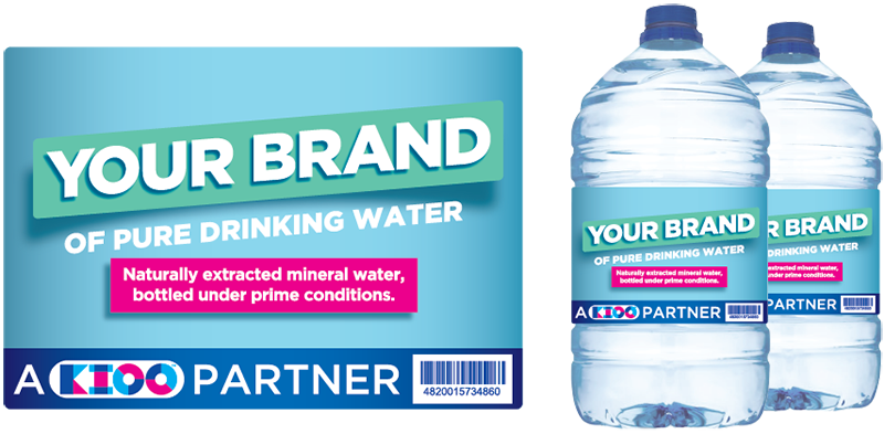 Develop Your Own Drinking Water Brand With Kioo - Plastic Bottle (800x393), Png Download