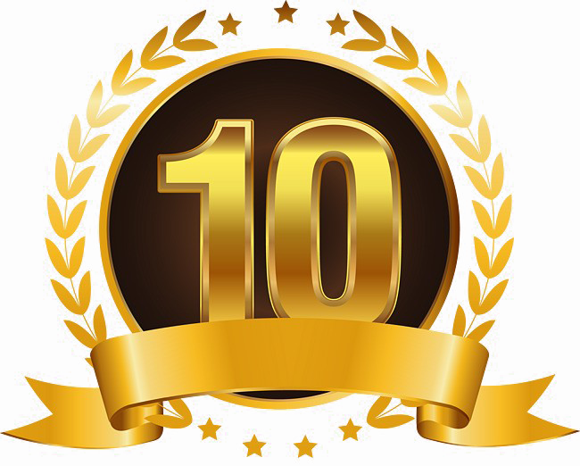 10 Number Png High Quality Image - 10th Anniversary Gold Theme (650x522), Png Download