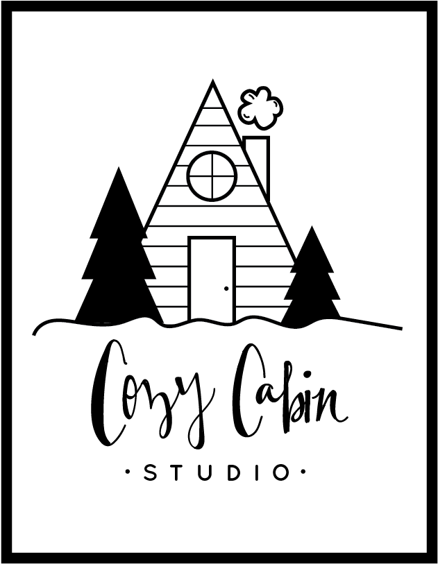 I Illustrated And Designed A Logo For Cozy Cabin Studio - Line Art (1250x1275), Png Download