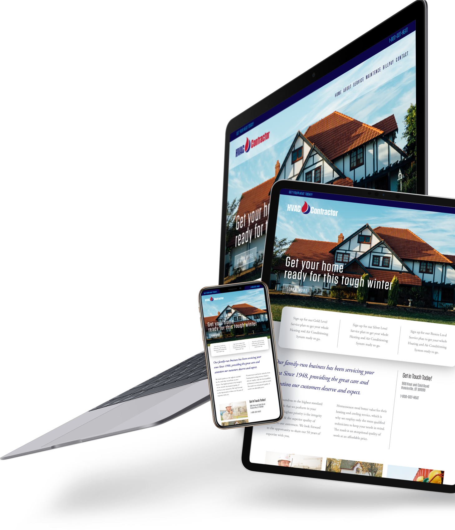 Delta T Creative Hvac Contracotr Website Examples - Billboard (1458x1698), Png Download