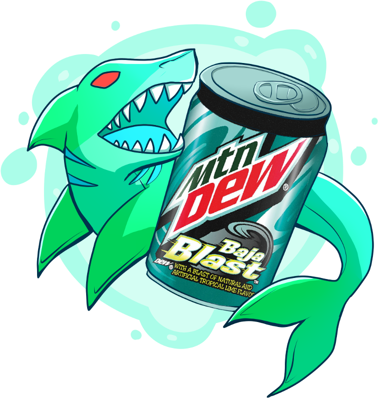 Baja Blast Shark By Angel-hawk - Mountain Dew White Out (755x796), Png Download