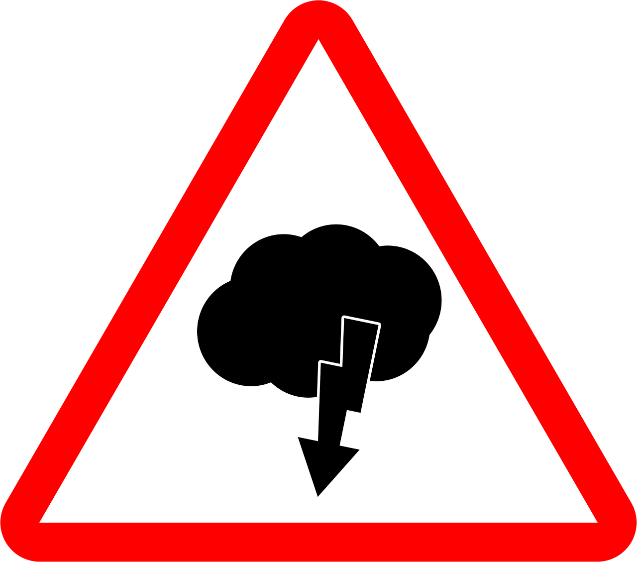 Of Lightning, - Storm Warning Icon (1280x1129), Png Download