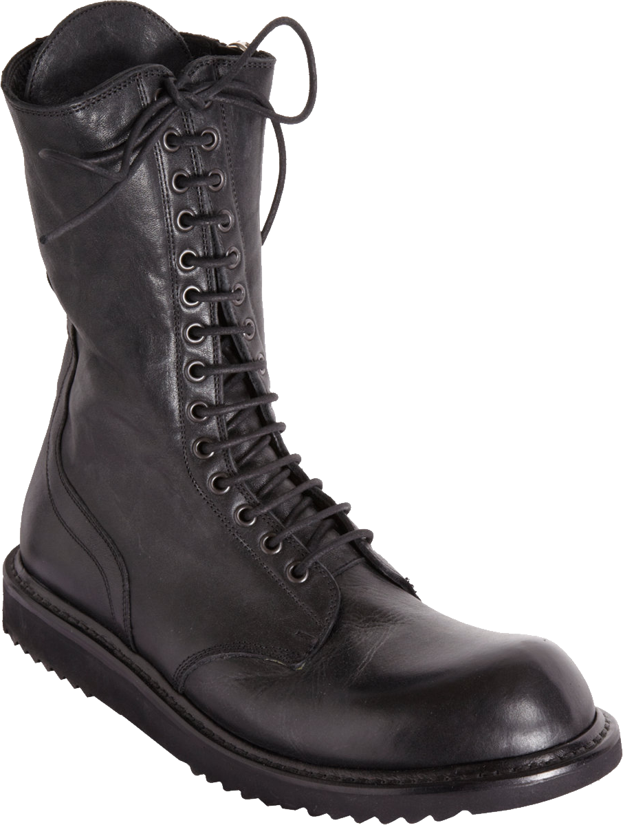 Black Leather Casual Boot - Boot Png (906x1199), Png Download