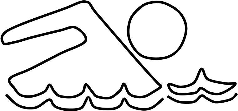 Swimmer, Water, Black And White, Png (816x1056), Png Download