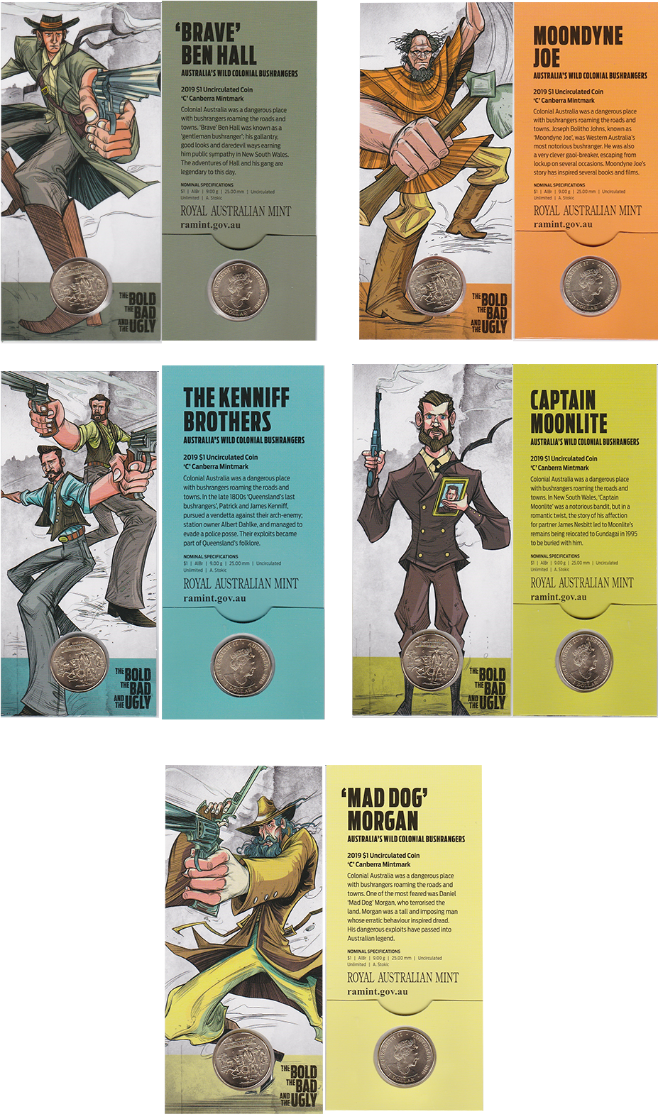 2019 $1 The Bold The Bad And The Ugly 'c' Mintmark - Cartoon (926x1587), Png Download