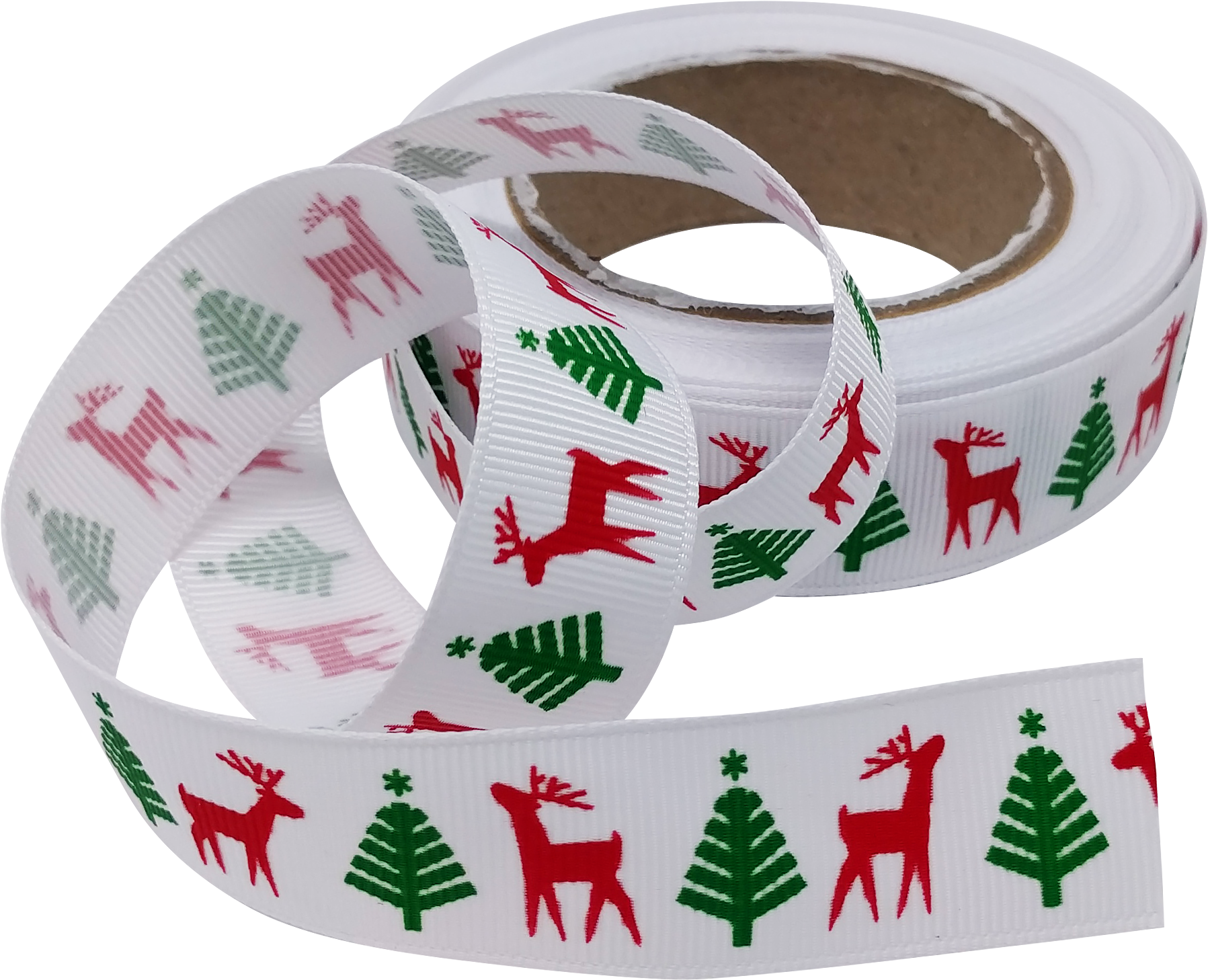 White Grosgrain Ribbon - Christmas Tree (1797x1458), Png Download
