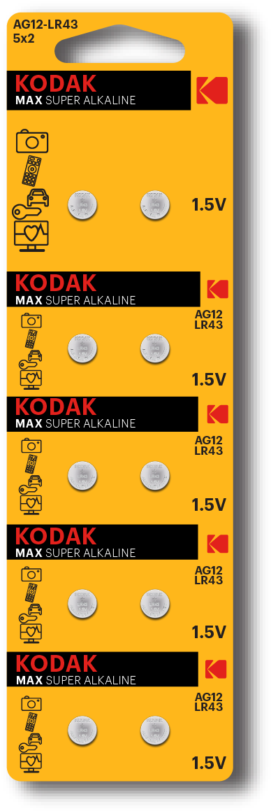 Kodak Alkaline Button Cells (610x1400), Png Download