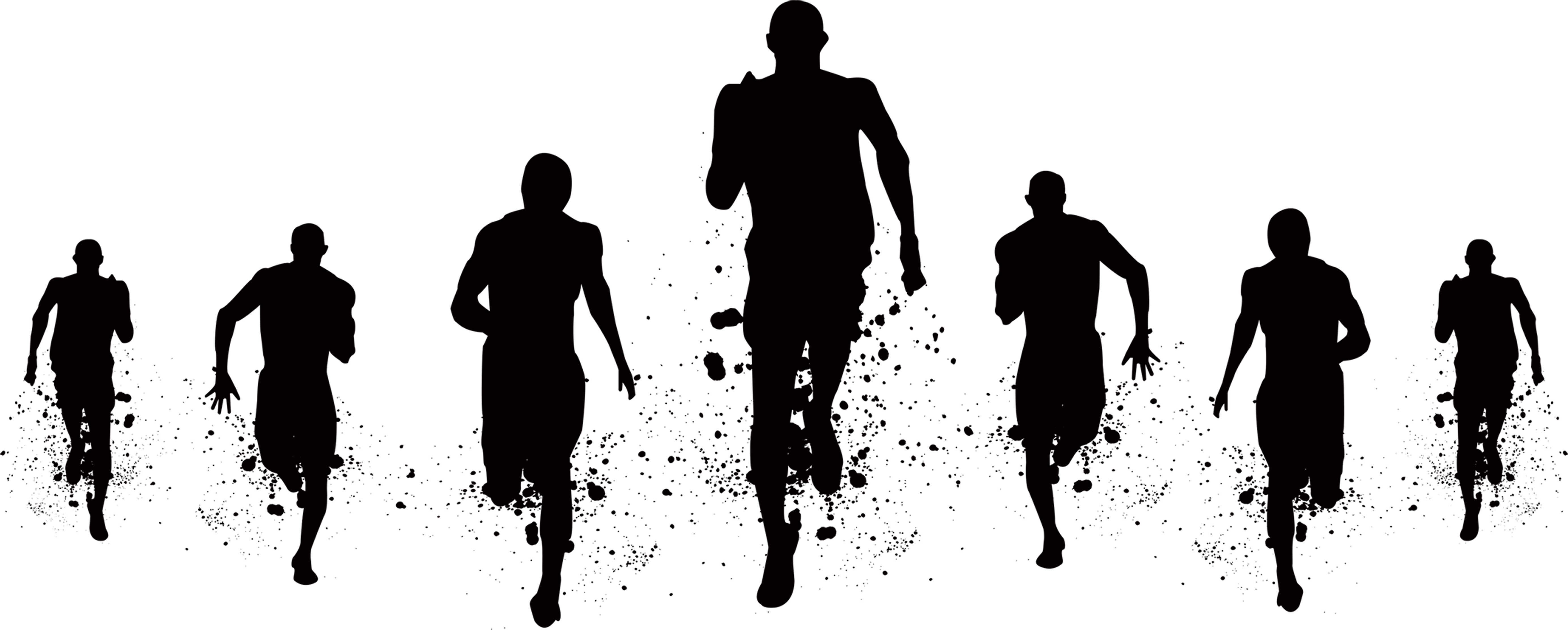 Download Running Silhouette Png Silhouette Of People Running PNG
