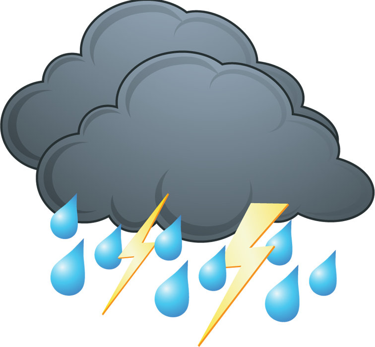 Rain Cloud Euclidean Vector Icon Material Free - Rain And Thunder Png (756x700), Png Download