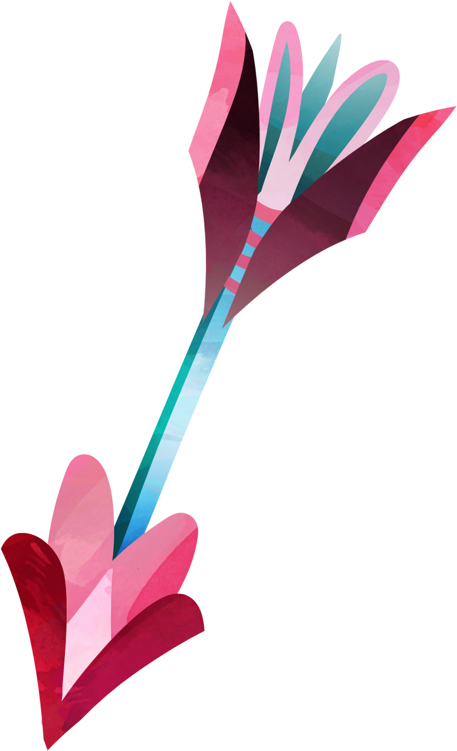 Three Dimensional Bow And Arrow Watercolor Cartoon - Themed Wohngestaltung Des Niedlichen Rosa Babys Lendenkissen (980x1559), Png Download