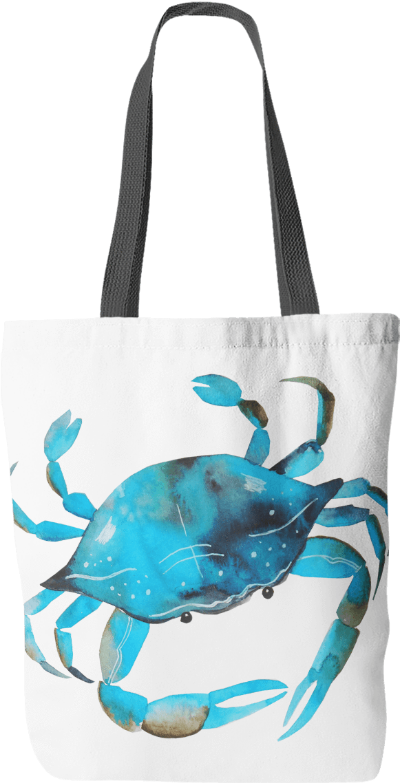 Blue Crab Watercolor Tote Bag - Blue Crab Throw Blanket (1200x1200), Png Download