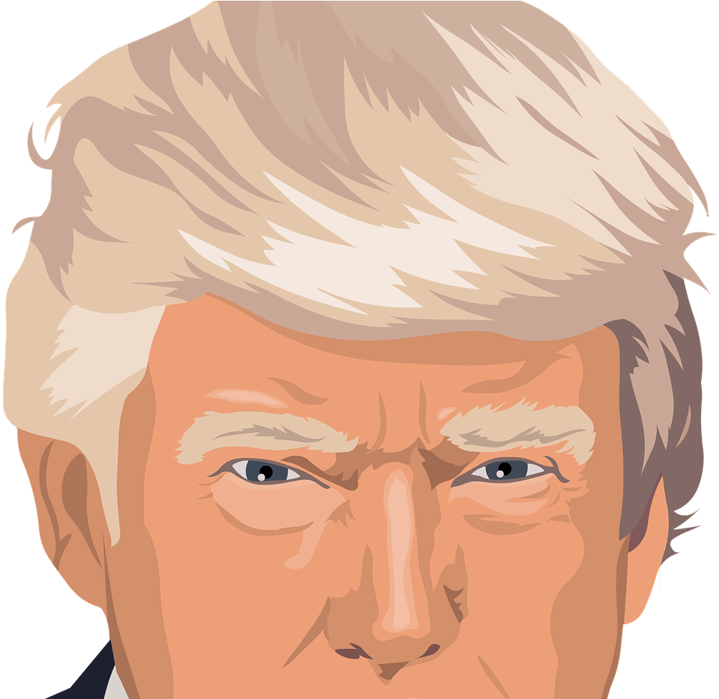 Trump's New Obsession - Donald Trump Cartoon Portrait (1469x1016), Png Download