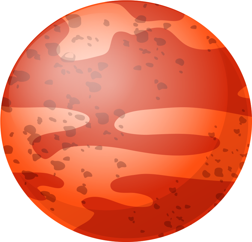 Cartoon Mars Planet Png (1000x1000), Png Download