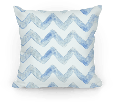 Blue Watercolor Chevron Pattern - Camping Throw Pillows (484x484), Png Download