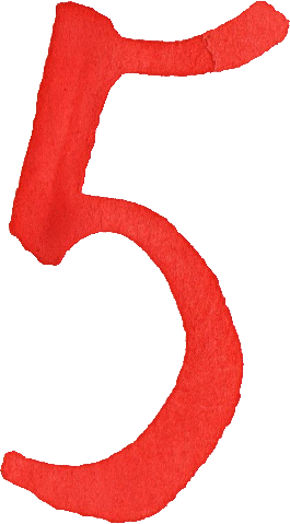 Free Download - Red Watercolor Number 5 (265x479), Png Download