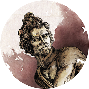 Painting Of The Statue Made In Marble By Gian Lorenzo - Water Painting Of Marble Statue (600x408), Png Download