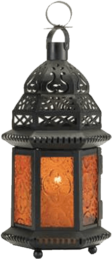 Download - Gifts & Decor Yellow Glass Moroccan Lantern Candle (586x600), Png Download