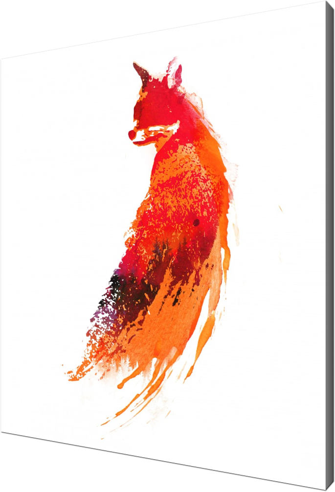 Looking Back, Fox, Nature, Red, Trees, Forest, Watercolor - Painting (685x1005), Png Download