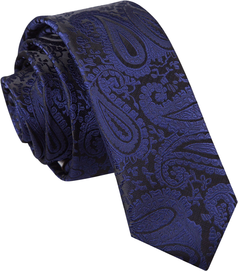 Tie Png Background - Dark Blue Paisley Tie (1000x1000), Png Download
